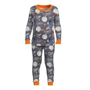 Wonder Nation Space Theme  Long Sleeve Tight Fit Sleep set 2-Piece Sz 12 Months